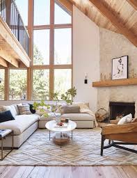Living Room With A Corner Fireplace