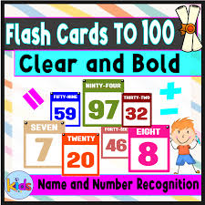 number flash cards 0 100 with name and