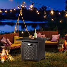 Outdoor Square Black Rattan Style