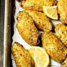 Oven Baked Lemon Pepper Chicken Wings gambar png