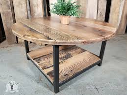 Large Round Reclaimed Wood Coffee Table
