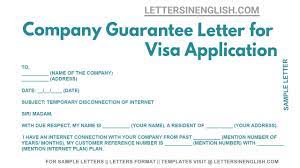 company guarantee letter for visa