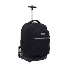 black rolling backpack with