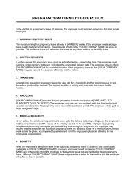 pregnancy leave policy template