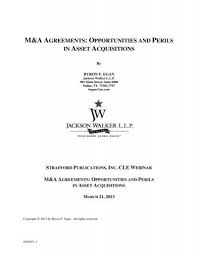 This operating agreement is made as of this day of , , by. M Amp A Agreements Opportunities And Perils In Asset Acquisitions