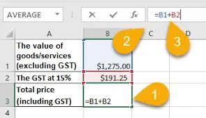 calculate gst in excel spreadsheet