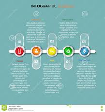 Structure Timeline 5 Steps Horizontal Infographic Element Stock
