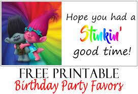 Trolls Birthday Party Printable Tags Printables 4 Mom