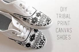 Leather paint in different colors (acrylic craft paint will also work, but it's not as durable). Diy Tribal Print Canvas Shoes Indie Crafts