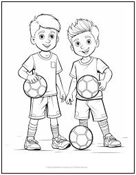 young soccer players coloring page