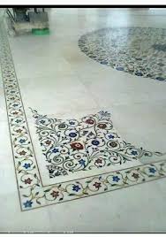 white polished designer marble flooring