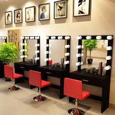 studio dressing table with light makeup