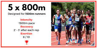 workout of the day 5 x 800m high