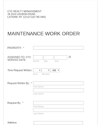 Maintenance Work Order Form Template Jotform