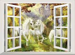 Unicorn Wall Sticker 3d Window Effect