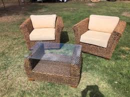 Pair Of Seagrass Outdoor Lounge Chairs