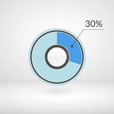 30 Percent Pie Chart Isolated Symbol Percentage Vector