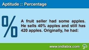 A fruit seller had some apples | Percentage | Aptitude | IndiaBIX - YouTube