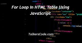 for loop in html table using javascript