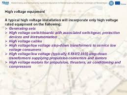 Can someone explain how the current is traveling in both the high and low voltage wiring scenarios? High Voltage Technology Marine Application Dr Sc Maja