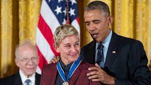 President barack obama jokes with microsoft founder bill gates and his wife melinda gates before presenting the presidential medal of freedom to 21 americans during a ceremony in the east room of the white house. Ellen Degeneres Gets Emotional Receiving Presidential Medal Of Freedom Variety