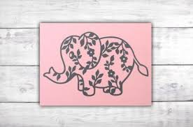Pink Elephant Wall Art Flower Wall