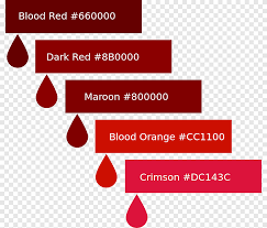 Color Chart Blood Color Scheme Red
