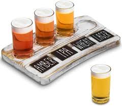 4 glass whitewashed beer flight sampler