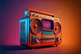 old radio 80s and 90s retro colors