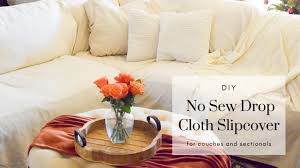 diy drop cloth no sew slipcover for