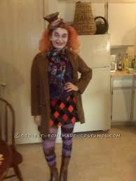 homemade mad hatter costume for a