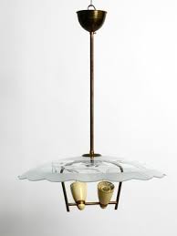 Mid Century Italian Brass Ceiling Lamp
