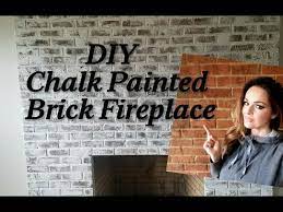 Diy Chalk Painted Brick Fireplace