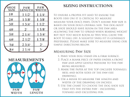 All Dog Boots Sizing Charts Edesign Pro Company