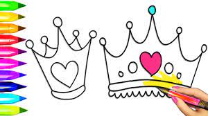 You can now print this beautiful princess with crown coloring page or color online for free. Princess Tiara Crown Coloring Pages Colouring For Kids With Printable Crown Coloring Book Pages Youtube