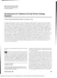 Pdf Development Of A Cadence Curl Up Test For College Students