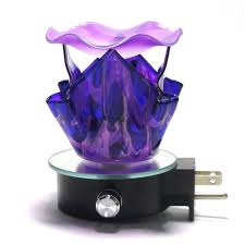 4 5 Purple Glass Flame Diffuser Night