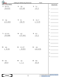 Kindergarten multiplication and division with decimals worksheets. Decimal Worksheets Free Distance Learning Worksheets And More Commoncoresheets