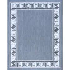 tayse rugs eco greek key blue 5 ft x 8