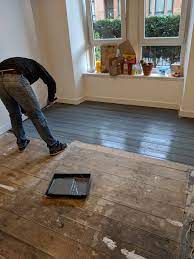 This easy to follow tutorial from ashlea of this mamas dance, shares all the basic steps for prepping. Painted Wooden Floor Painted Wooden Floors Painted Wood Floors Painted Hardwood Floors