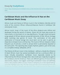 A history of caribbean music. Caribbean Music And The Influence It Has On The Caribbean Music Free Essay Example