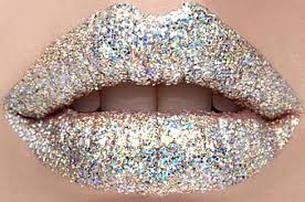 silver mouth glitter stuff lips