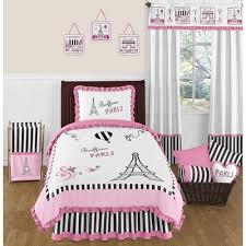paris 4pc twin bedding pink and black