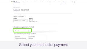 how to pay your bill telus support