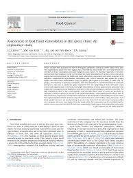Pdf Assessment Of Food Fraud Vulnerability In The Spices