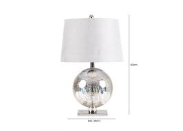 63cm Silver Mercury Glass Table Lamp By