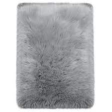 latepis sheepskin faux furry grey 8 ft