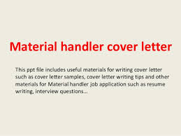 Material Handler Cover Letter