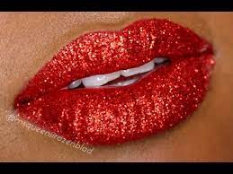 red glitter lip tutorial mac ruby woo