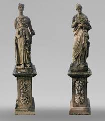 set of two stone sculptures